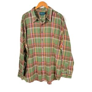 Ralph‎ Lauren Classic Fit Plaid Button Down Shirt Green 3XB BIG XXL